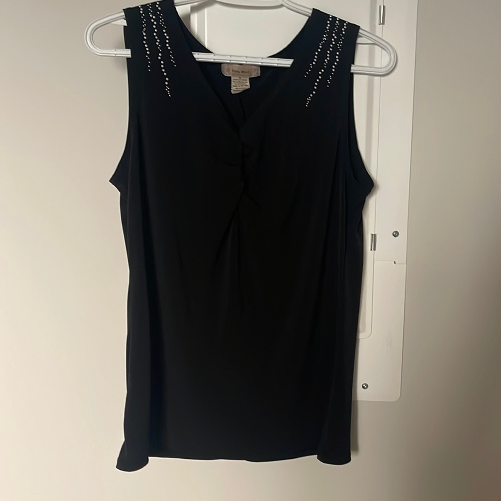 Black sleeveless top